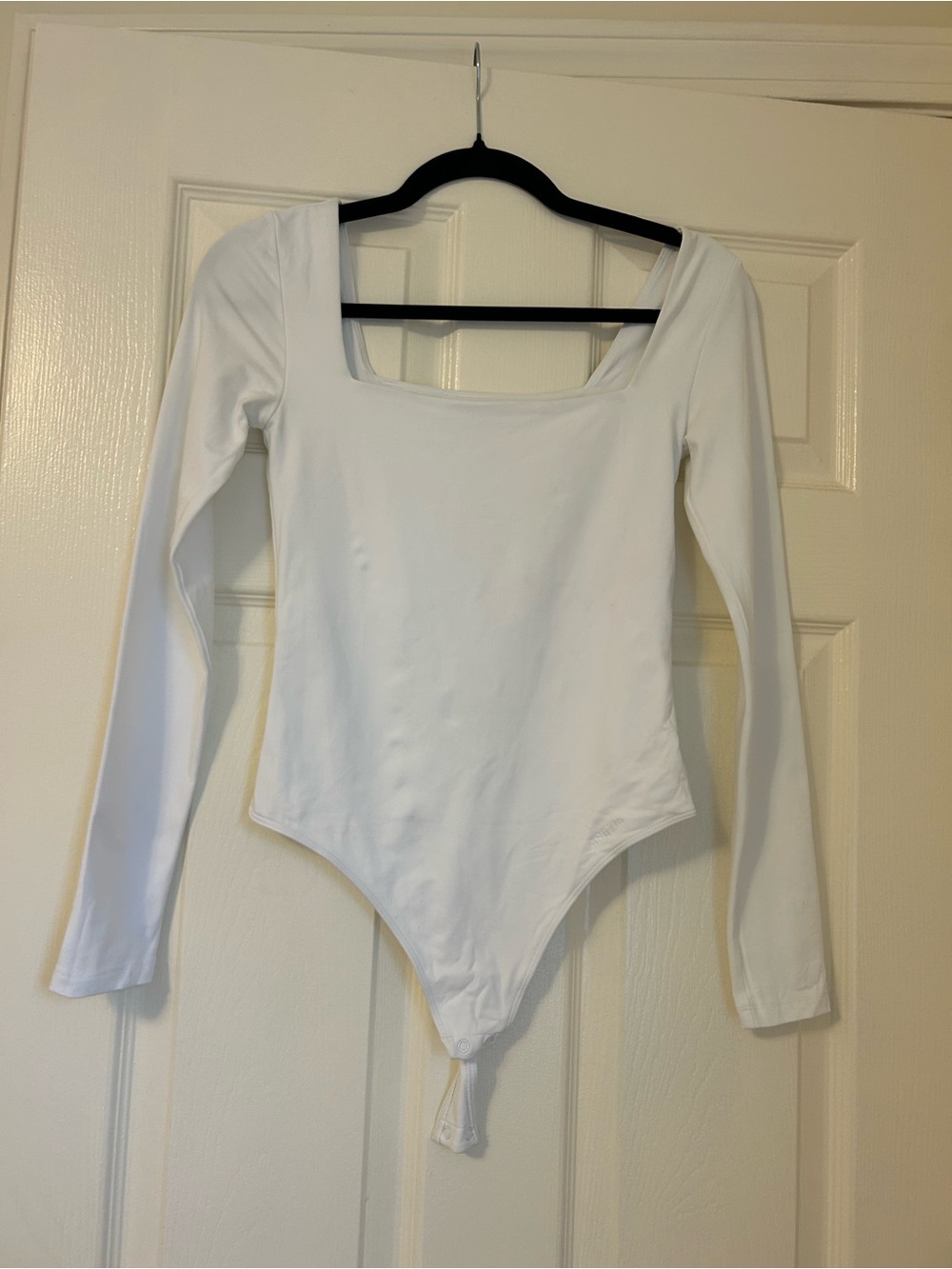 Artizia Concur Square Neck White Long Sleeve One-Piece Bodysuit